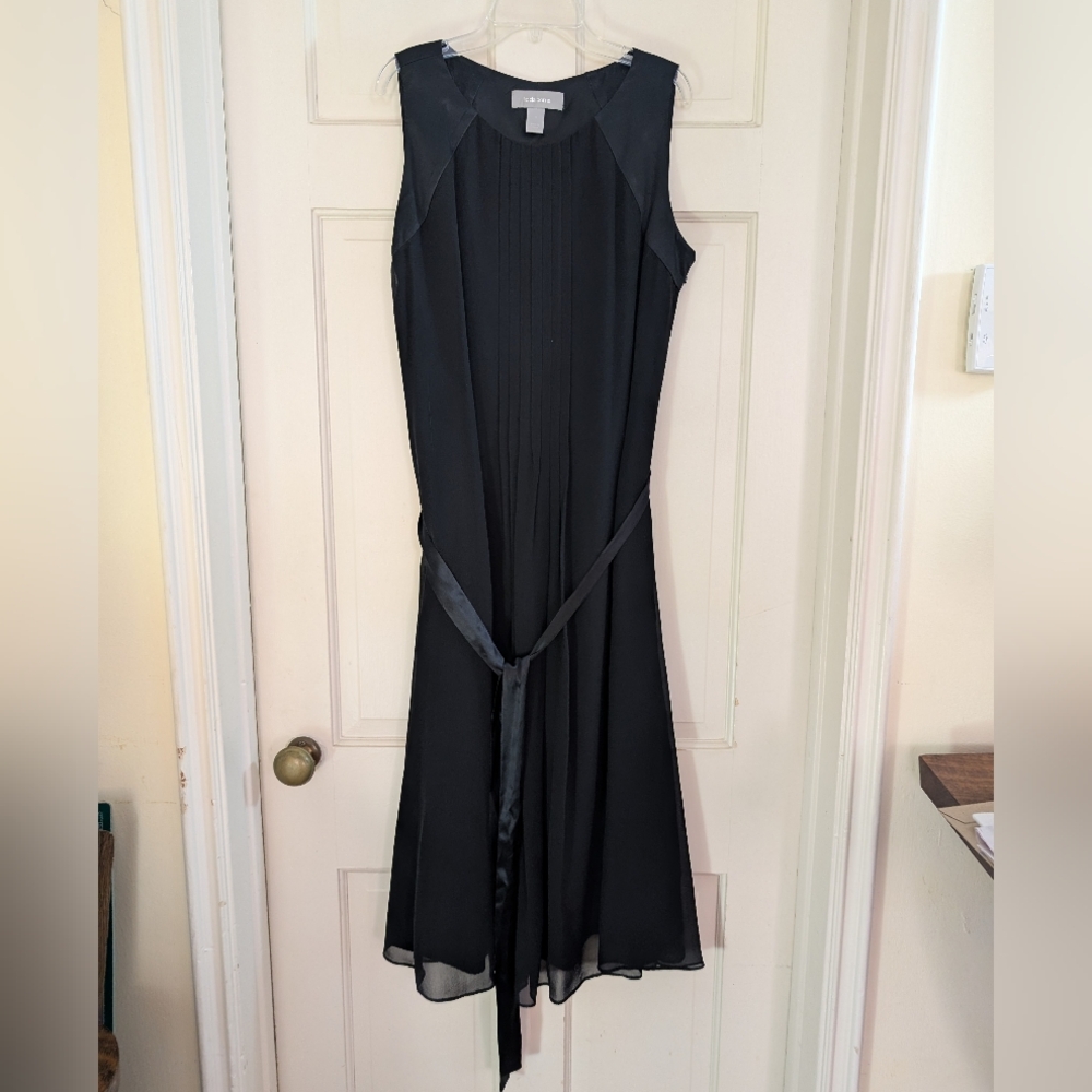 Liz Claiborne Elegant Black Silk Sleeveless Dress